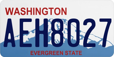 WA license plate AEH8027