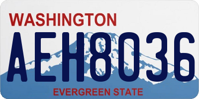 WA license plate AEH8036