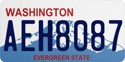 WA license plate AEH8087