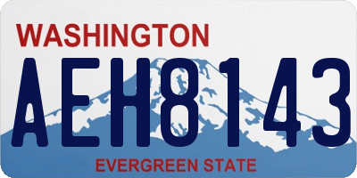 WA license plate AEH8143