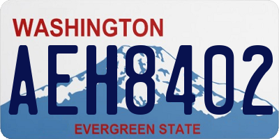 WA license plate AEH8402
