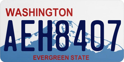 WA license plate AEH8407