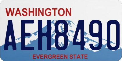 WA license plate AEH8490