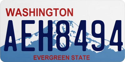 WA license plate AEH8494