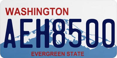 WA license plate AEH8500