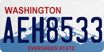 WA license plate AEH8533