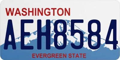 WA license plate AEH8584