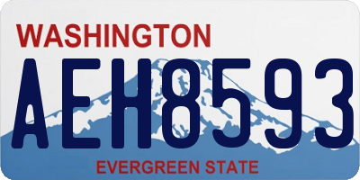 WA license plate AEH8593