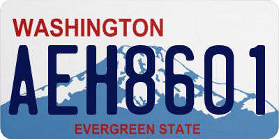 WA license plate AEH8601