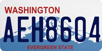 WA license plate AEH8604