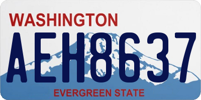 WA license plate AEH8637