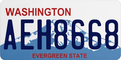 WA license plate AEH8668