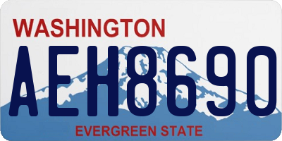 WA license plate AEH8690