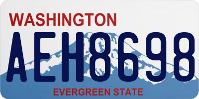 WA license plate AEH8698