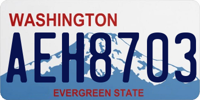 WA license plate AEH8703