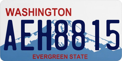 WA license plate AEH8815