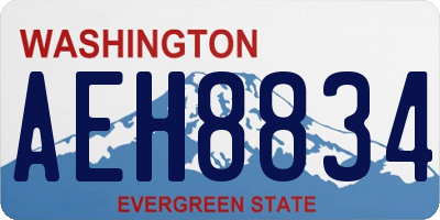 WA license plate AEH8834