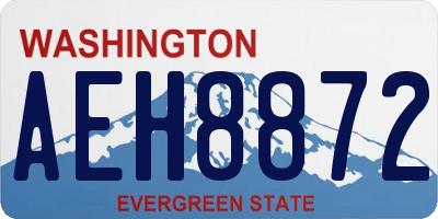 WA license plate AEH8872