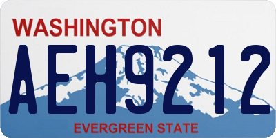 WA license plate AEH9212