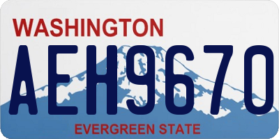 WA license plate AEH9670
