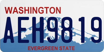 WA license plate AEH9819