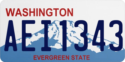 WA license plate AEI1343