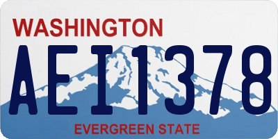 WA license plate AEI1378