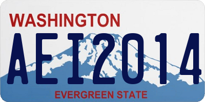WA license plate AEI2014