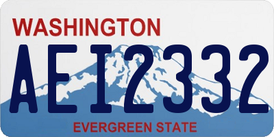 WA license plate AEI2332