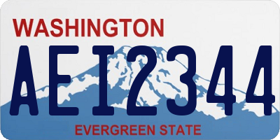 WA license plate AEI2344