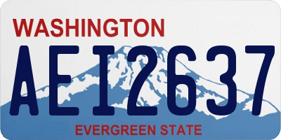 WA license plate AEI2637