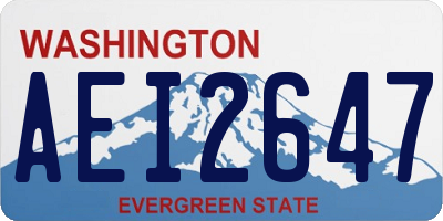 WA license plate AEI2647