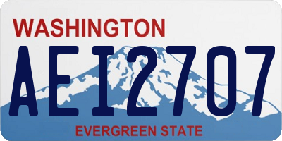 WA license plate AEI2707