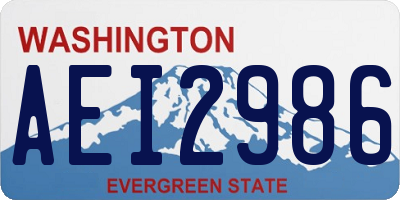 WA license plate AEI2986