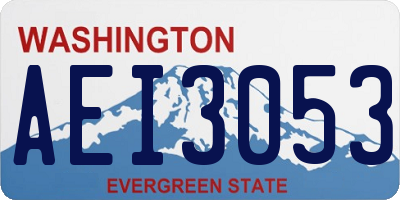 WA license plate AEI3053