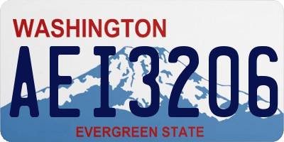 WA license plate AEI3206