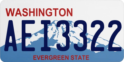 WA license plate AEI3322