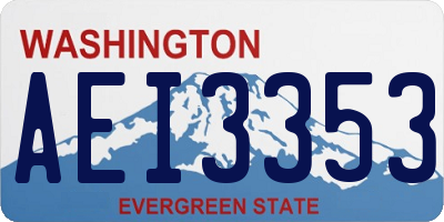 WA license plate AEI3353