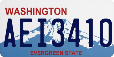 WA license plate AEI3410