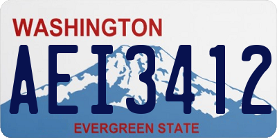 WA license plate AEI3412