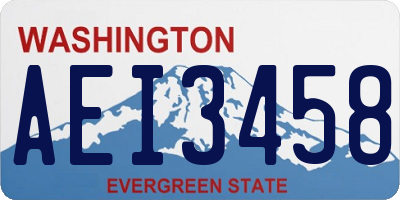 WA license plate AEI3458