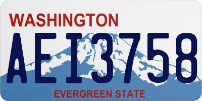 WA license plate AEI3758
