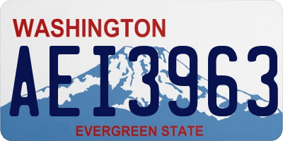 WA license plate AEI3963