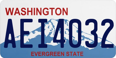 WA license plate AEI4032