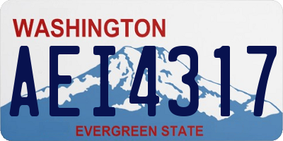 WA license plate AEI4317