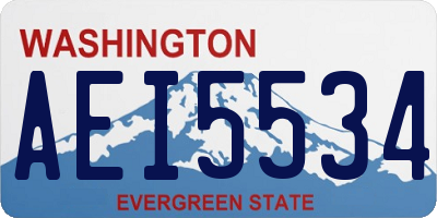 WA license plate AEI5534