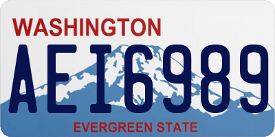 WA license plate AEI6989