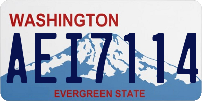 WA license plate AEI7114
