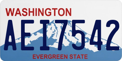 WA license plate AEI7542
