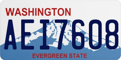 WA license plate AEI7608